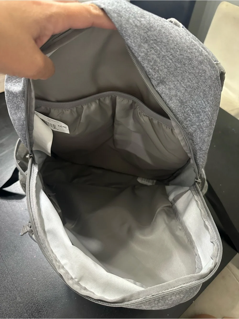 Roxy Light Gray Heather Backpack with Mesh Pockets